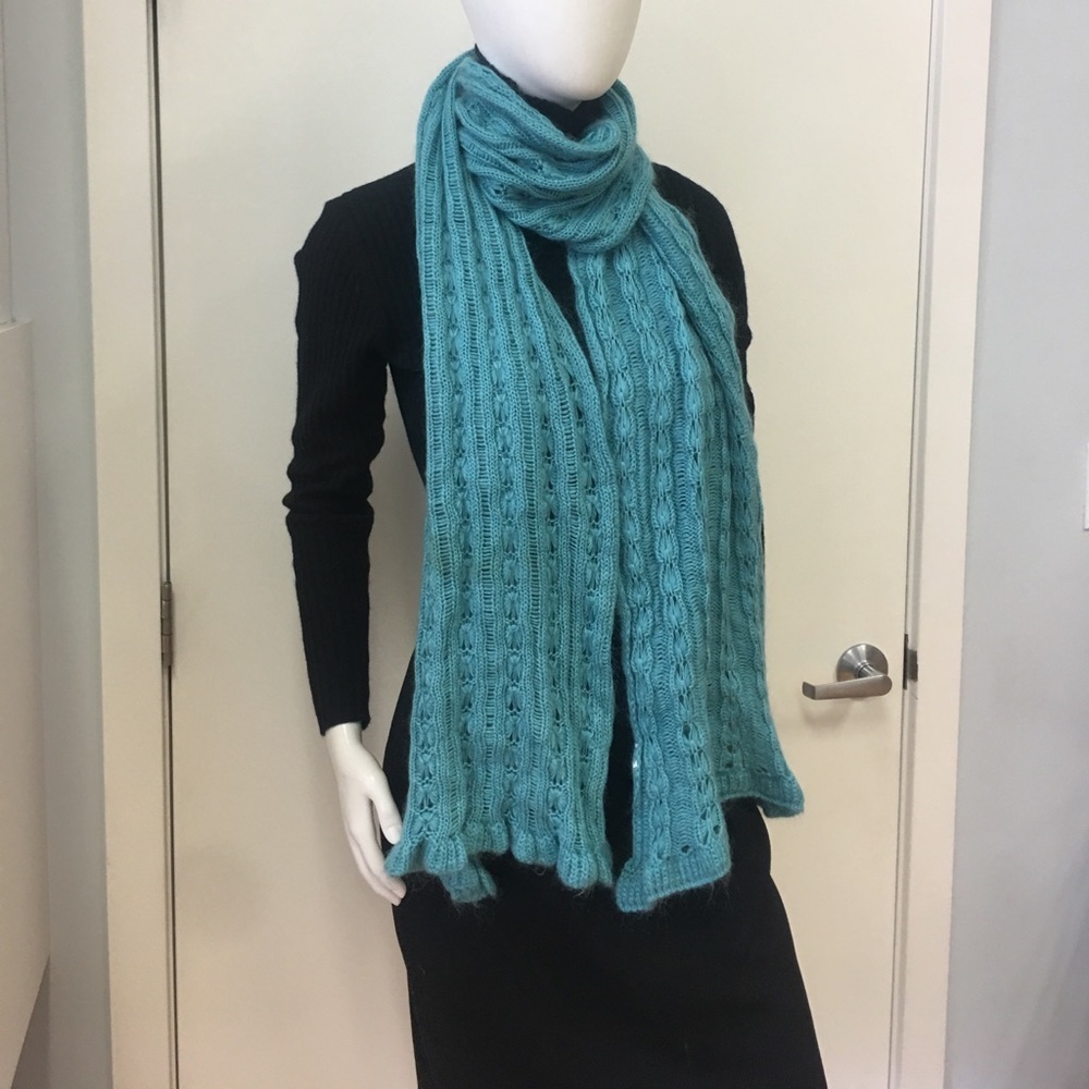 Teal Soft Knit Scarf Cozy Winter Wrap One Size